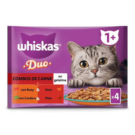 Whiskas Tasty Duo Meaty Combos -pakkaus, 4 kpl, 13 x 4 x 85 g 