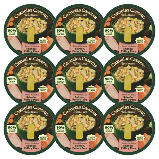Wild Balance Kotitekoinen lohi-, kana- ja päärynäpata 9 x 280 g