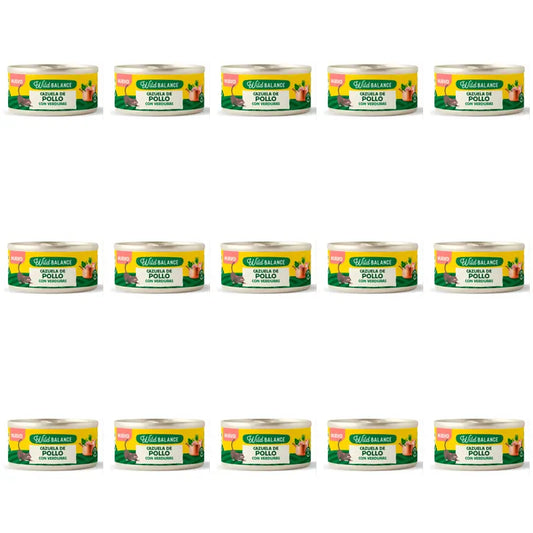 Wild Balance -kissaruoka: kanaa ja vihanneksia sisältävä peltipurkki, 80 g, 15 kpl:n pakkaus