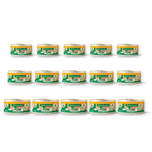 Wild Balance -tölkki, BARF-filosofia, sianlihaa kissoille, 120 g, 15 kpl:n pakkaus