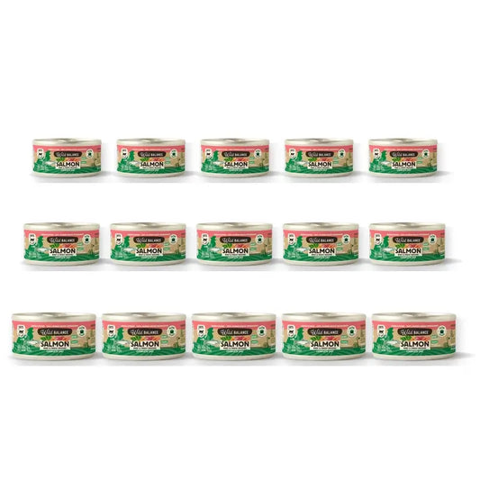 Wild Balance -kissanruoka: lohi ja naudanliha vihanneksilla, 120 g, 15 kpl:n pakkaus