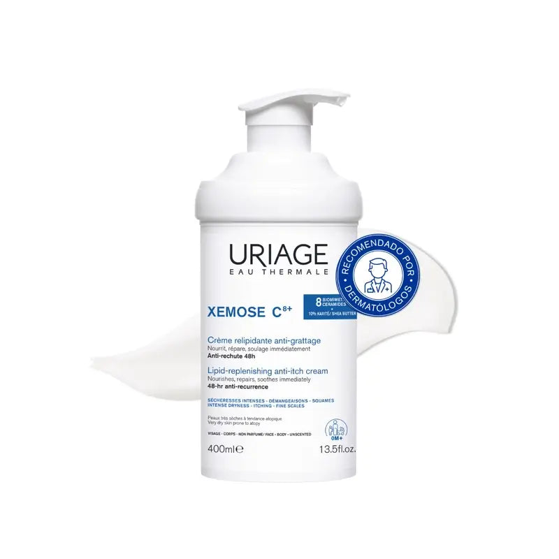 Uriage Xemose C8+ Lipidejä palauttava, kutinaa lievittävä voide 400 ml 