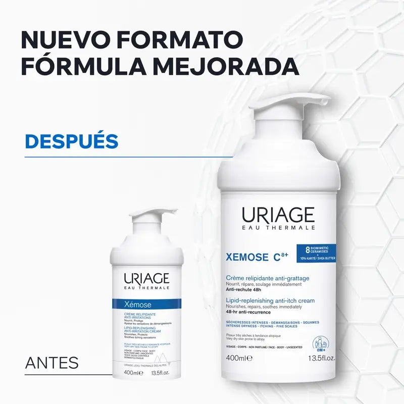 Uriage Xemose C8+ Lipidejä palauttava, kutinaa lievittävä voide 400 ml 
