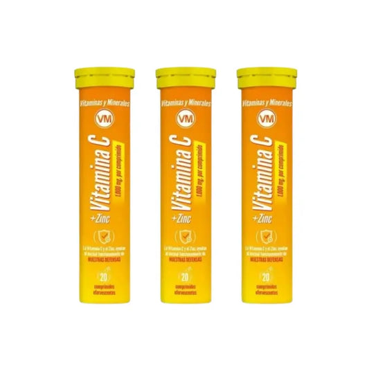 Ynsadiet C-vitamiini + sinkki, 3 x 20 poreilevaa tablettia