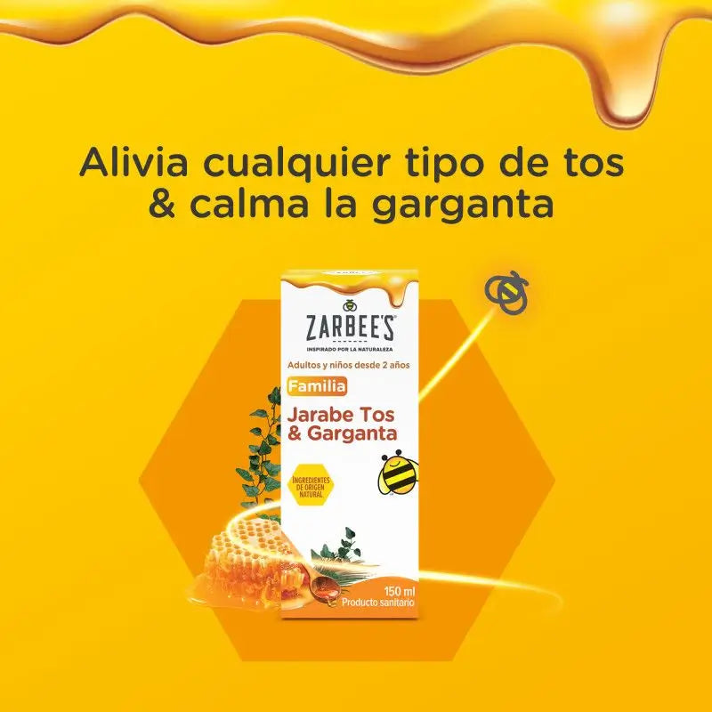 Zarbee's Yskä- ja kurkkusiirappi, hunajalla maustettu yskäsiirappi, 150 ml 