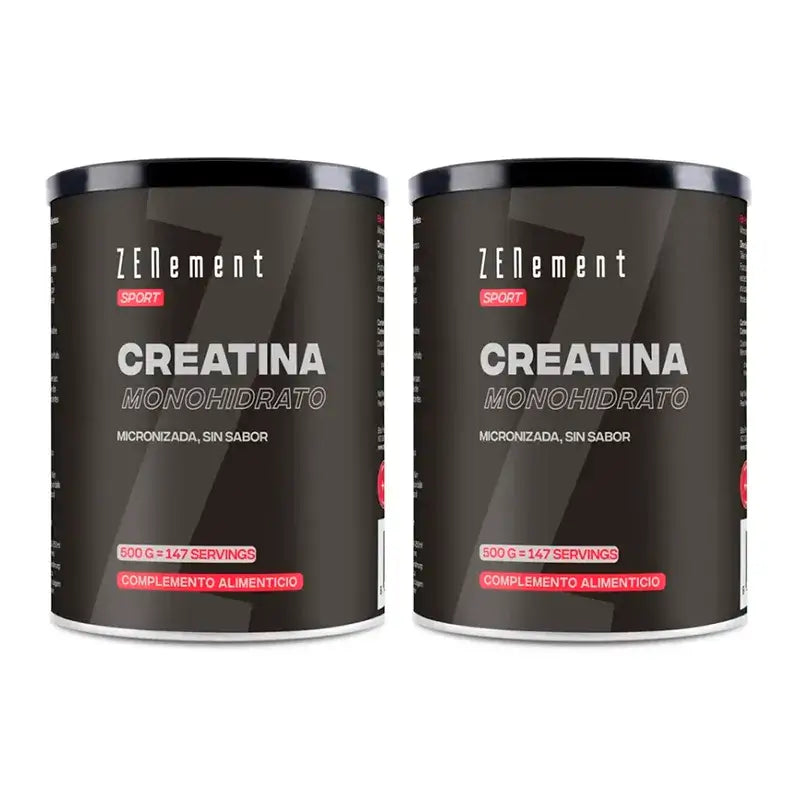 Zenement-kreatiinimonohydraatti, mikronisoitu, maustamaton, 2 x 500 g:n pakkaus