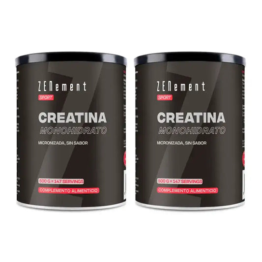 Zenement-kreatiinimonohydraatti, mikronisoitu, maustamaton, 2 x 500 g:n pakkaus