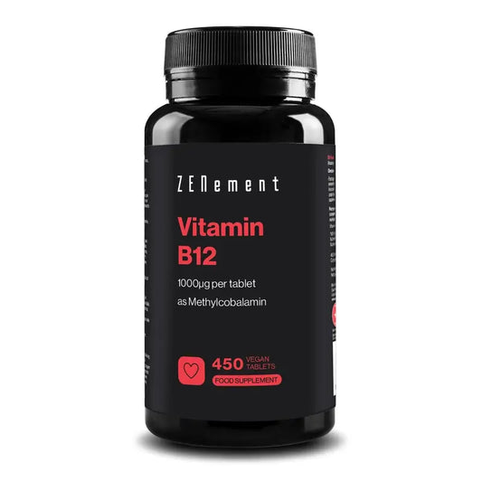 Zenement B12-vitamiini 1000 mikrogrammaa, 450 vegaanista tablettia