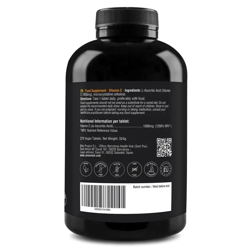 Zenement C-vitamiini 1000 mg, 270 vegaanista tablettia