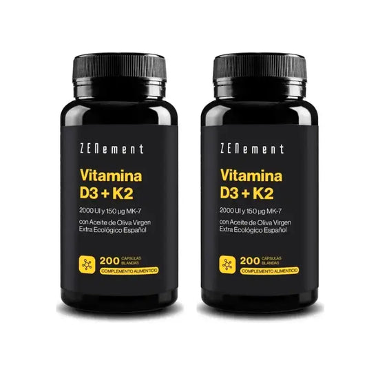 Zenement D3- ja K2-vitamiini, 2000 IU ja 150 µg MK-7, 2 x 200 pehmeää kapselia sisältävä pakkaus