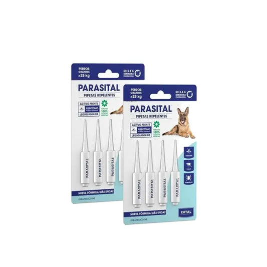Zotal Parasital -pakkaus: 2 x 4 pipettia, hyönteiskarkotetta suurille koirille (yli 25 kg)