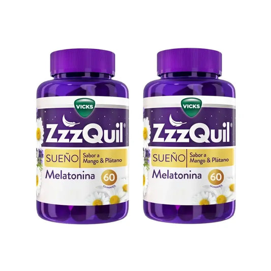 ZzzQuil Mango, Banana & Valerian Pack 2x60 Gummies